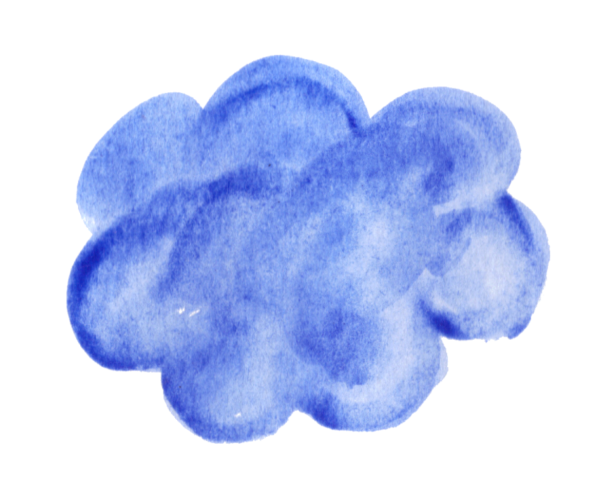 a blue cloud on a white background
