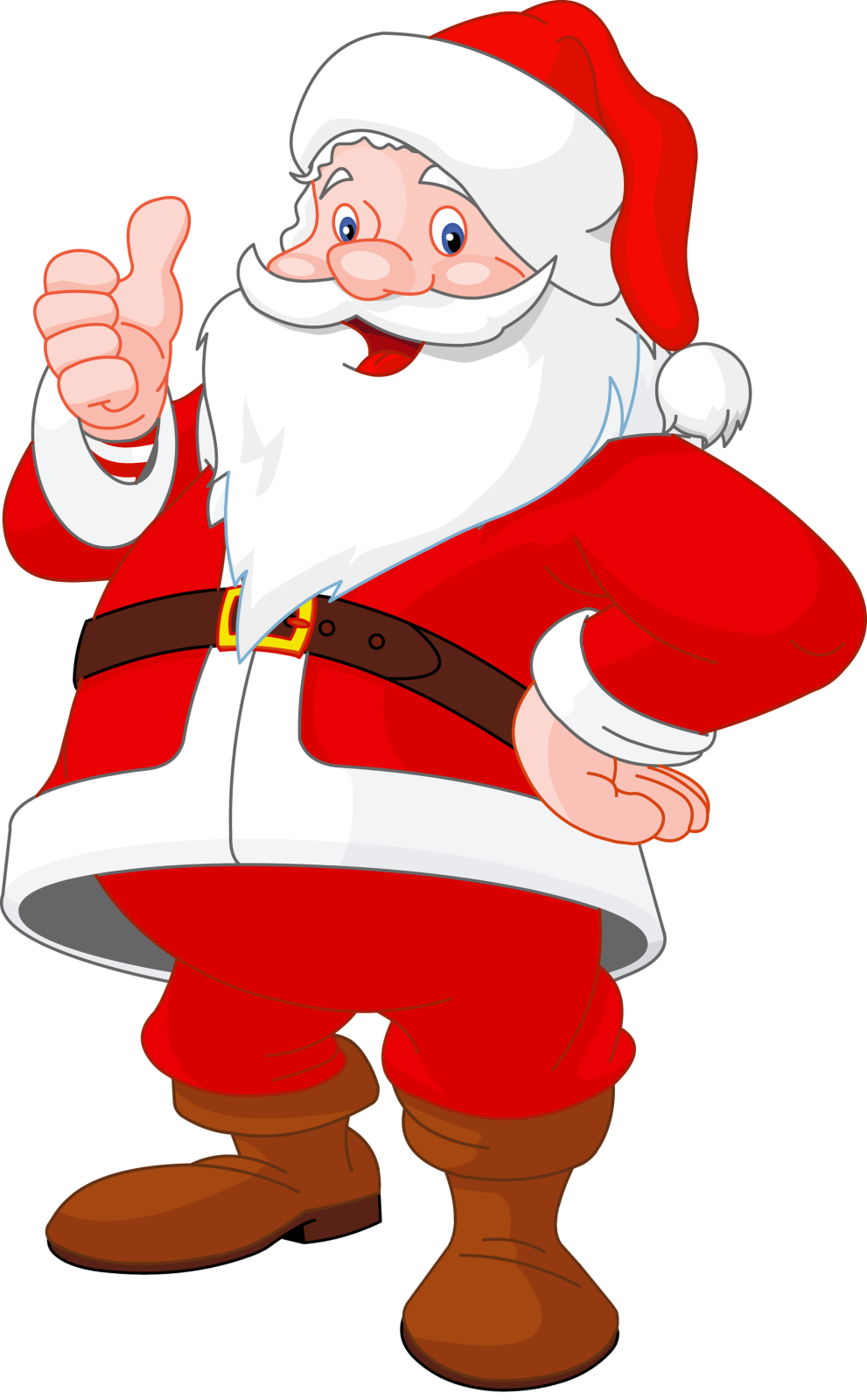 a cartoon santa claus giving a thumbs