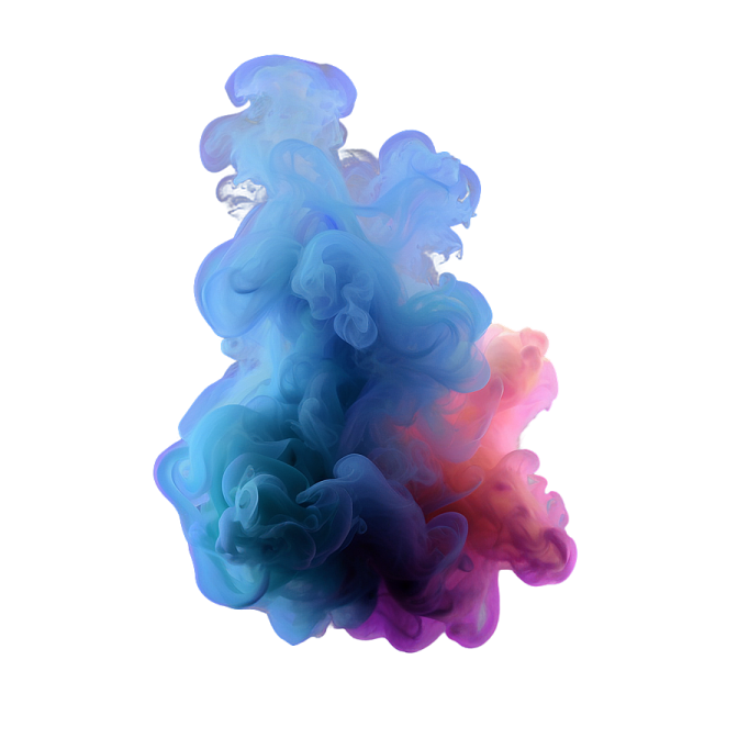blue and pink ink in water