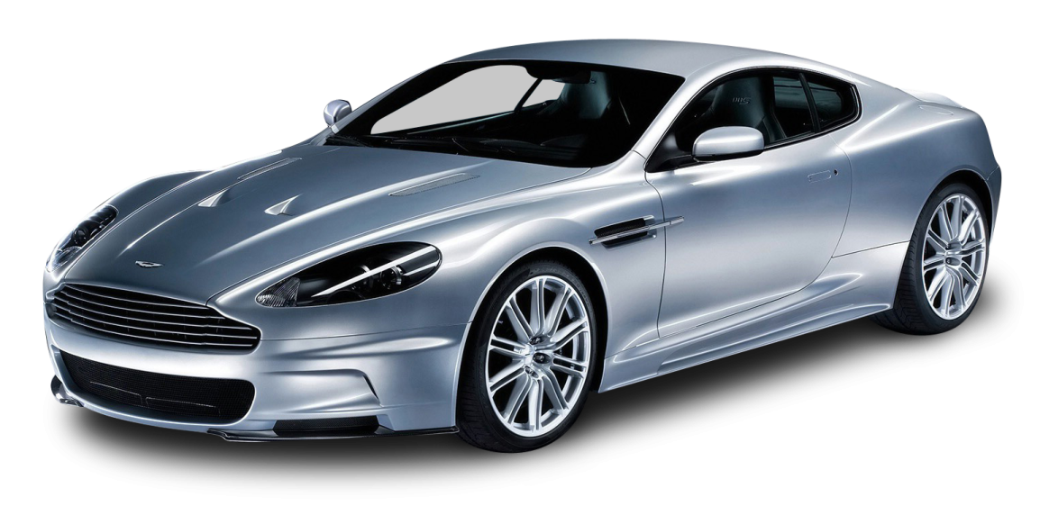 a silver sports car on a white background