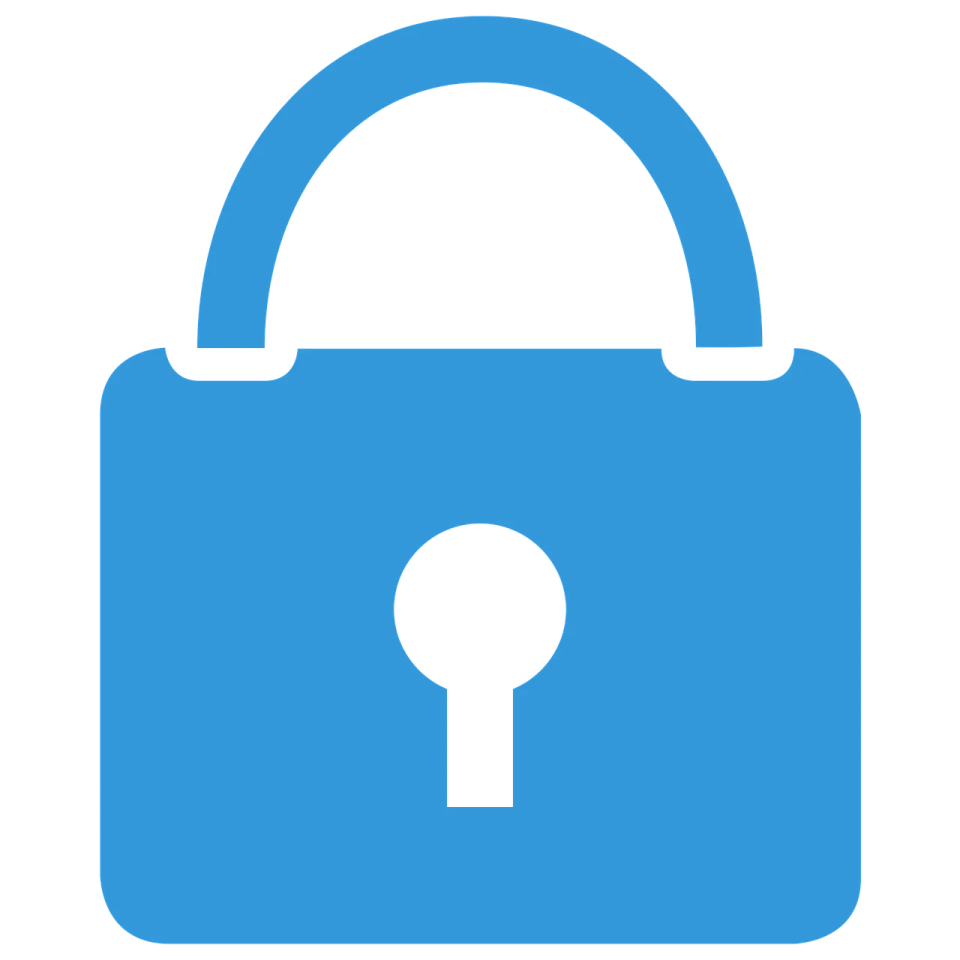 a blue padlock icon