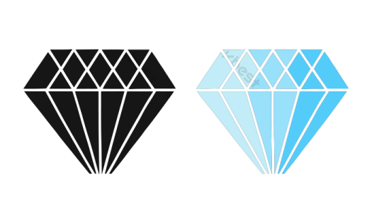 a diamond and a blue diamond