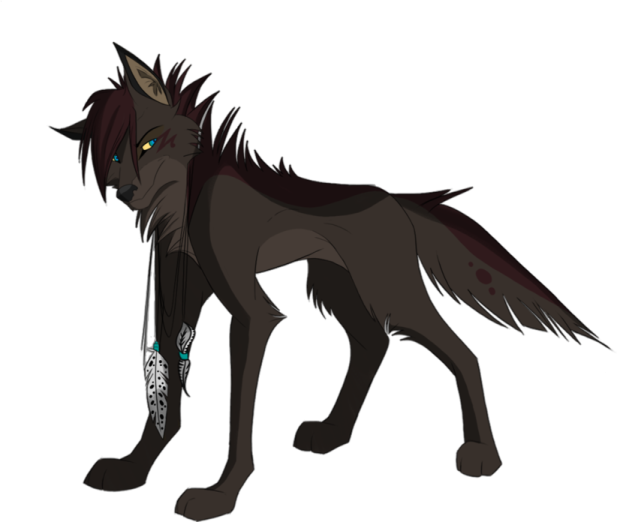 a drawing of a wolf with blue eyes