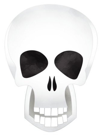 a white skull mask with black eyes