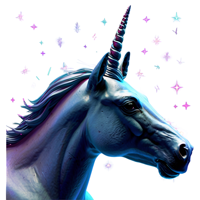 a close up of a unicorn's head