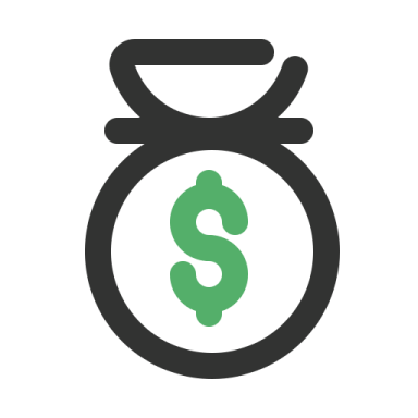 a money bag with a dollar sign inside