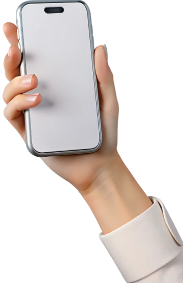 a woman holding an iphone in her hand