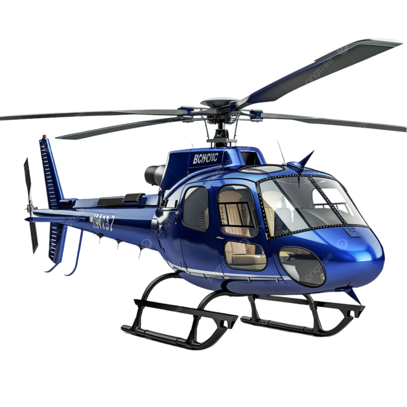 a blue helicopter on a white background