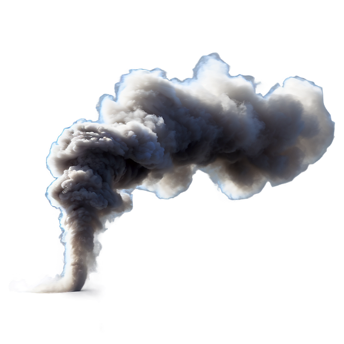 a black cloud of smoke on a white background