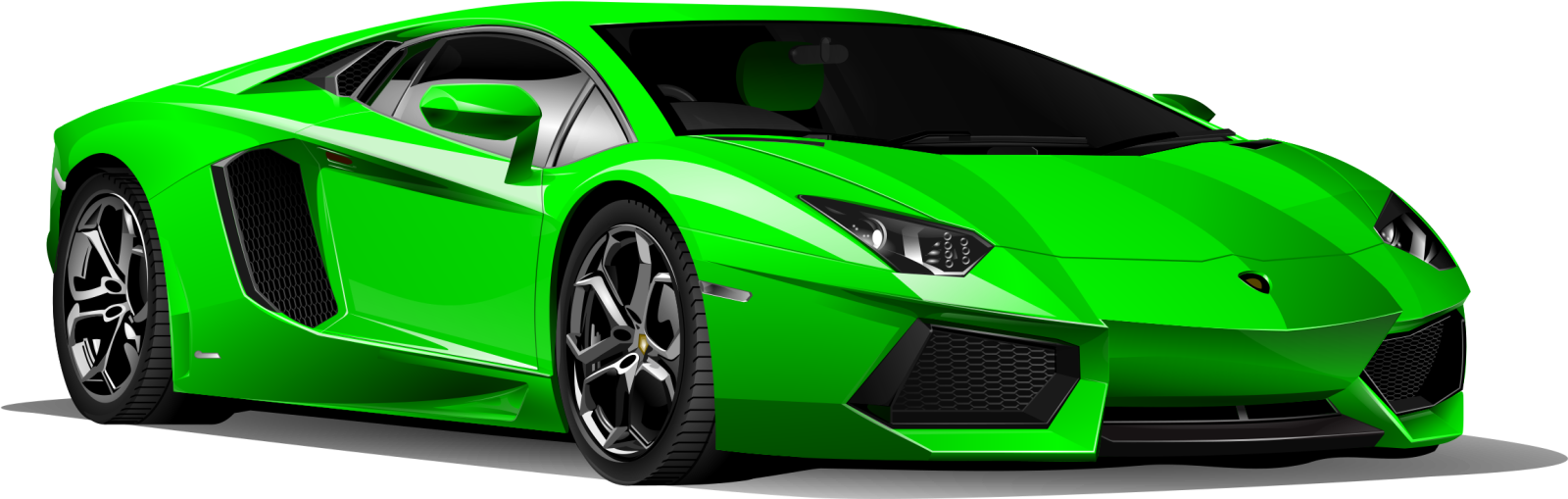 a green sports car on white background