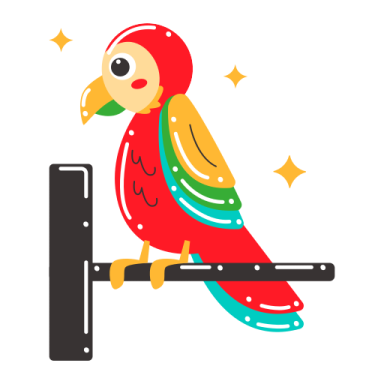 a parrot sitting on top of a pole