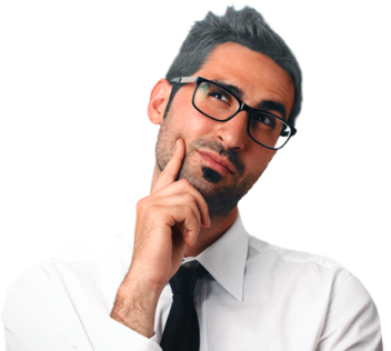 a man wearing glasses and a white shirt