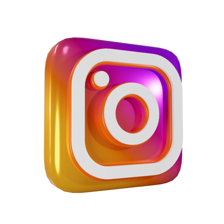 a purple and orange square icon with a white background