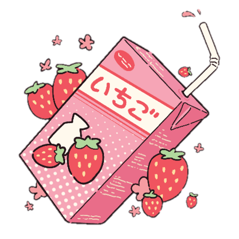 a pink box with strawberries on it