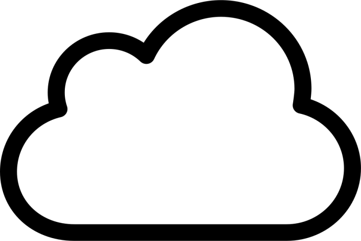 a black and white cloud icon