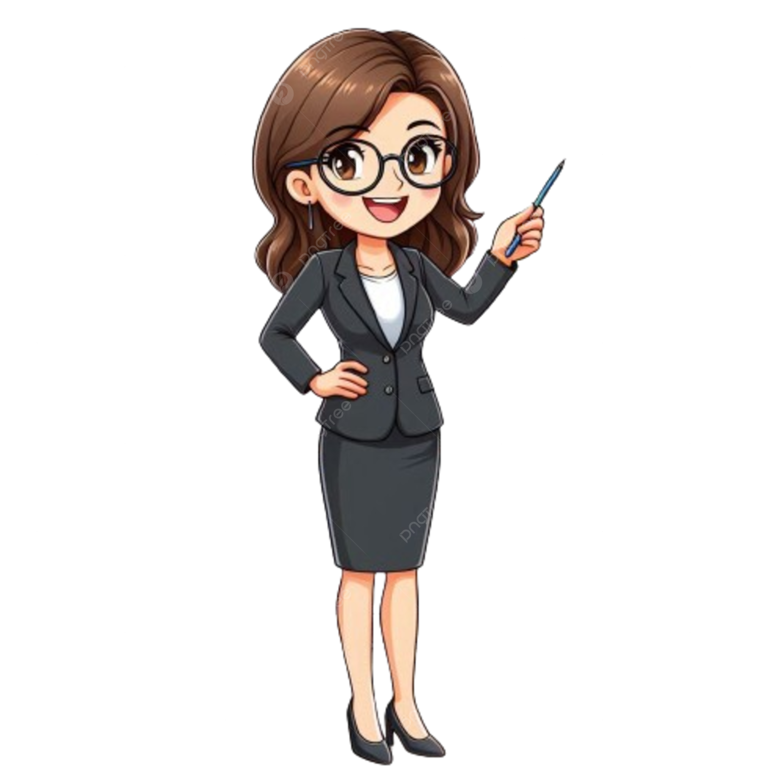 a woman in a business suit holding a cell phone