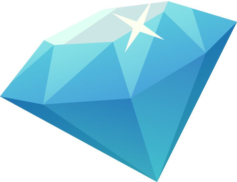 a blue diamond on a white background