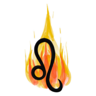 a fire with the letter s on it