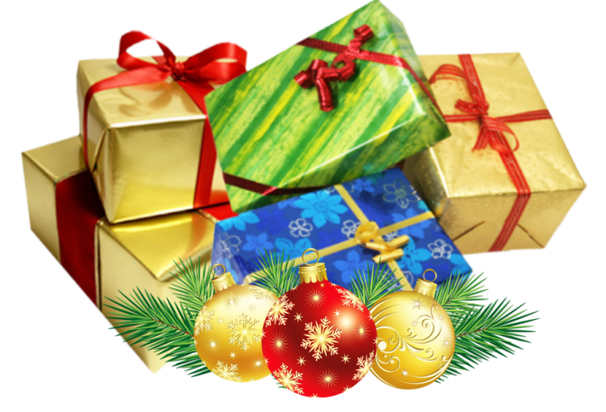 a pile of christmas presents