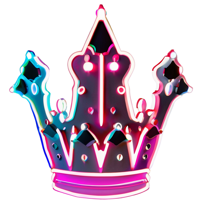 a pink and blue crown