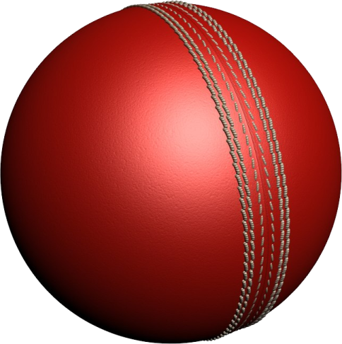 a red cricket ball on a white background
