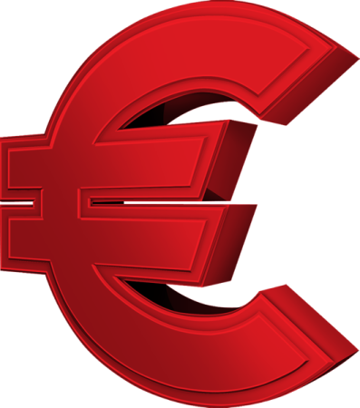 a red euro symbol