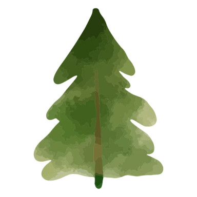 a green christmas tree on a white background