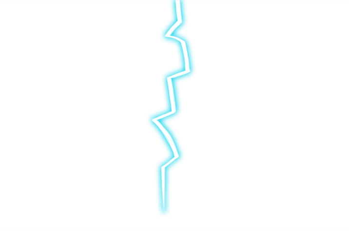 a blue lightning bolt on a white background