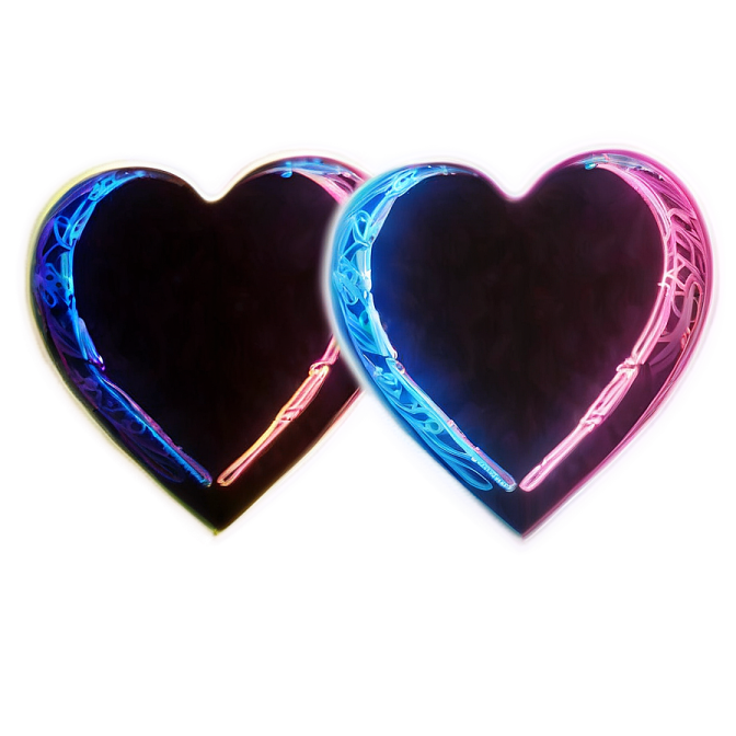 two heart shaped mirrors on a white background