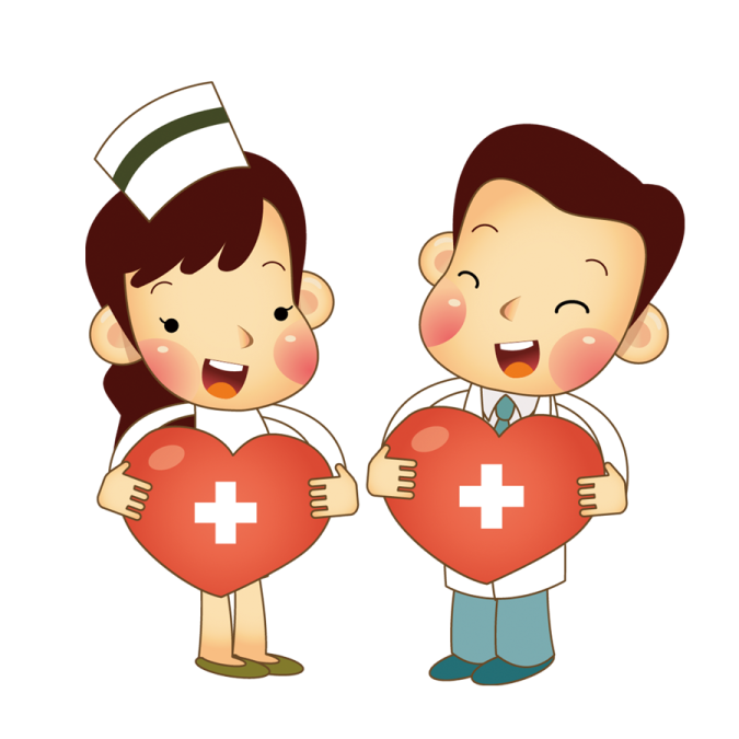 a nurse holding a heart with a red cross on it