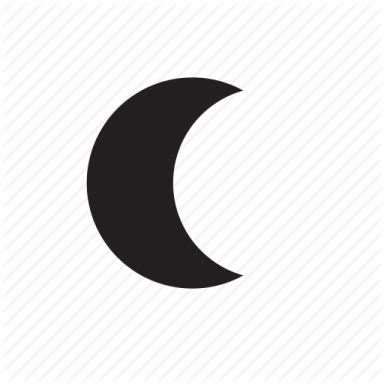 a crescent icon on a white background