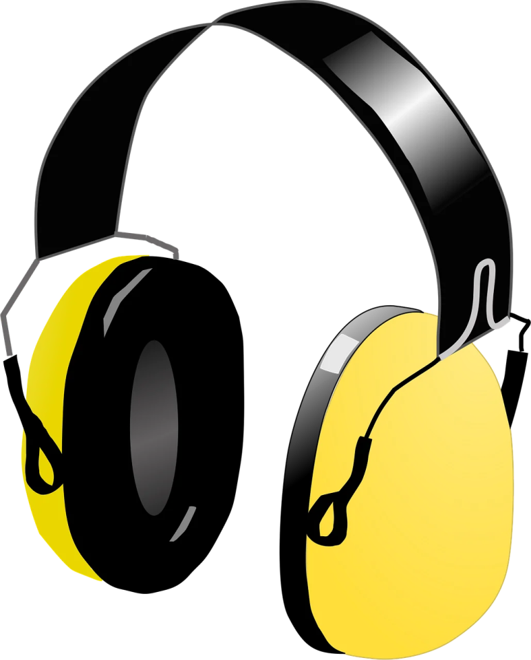a pair of yellow and black headphones
