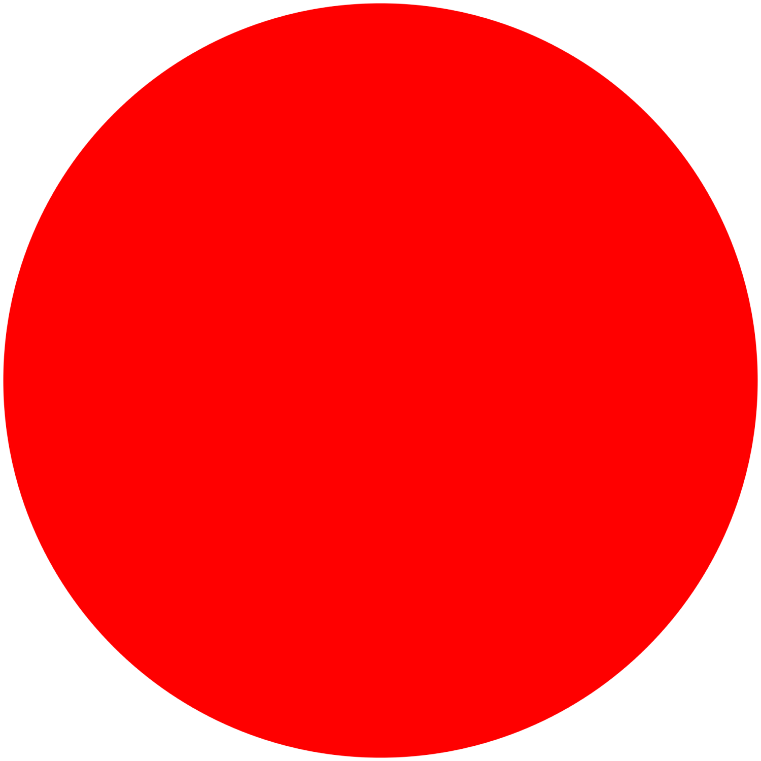 a red circle on a white background