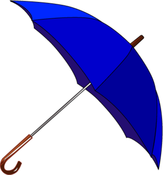 a blue umbrella on a white background