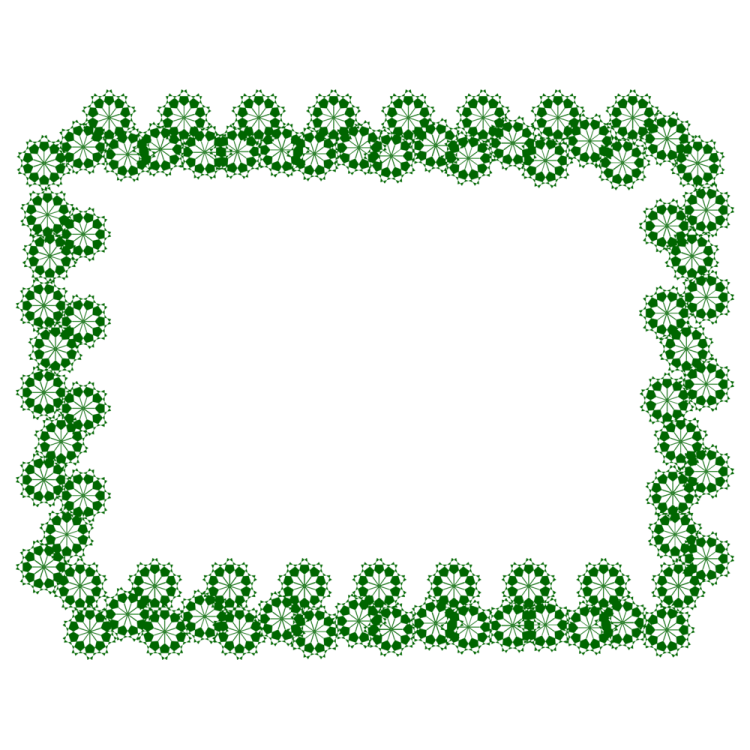 a square frame made up of green leaves