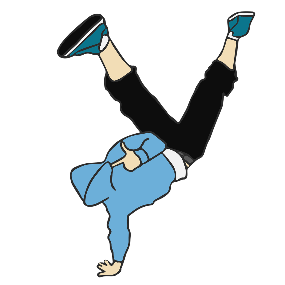 a man doing a handstant in the air