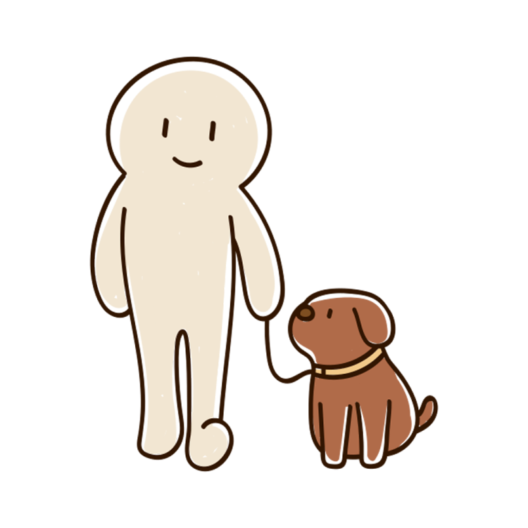 a brown dog standing next to a white man