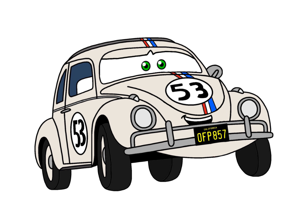 a cartoon car with the number 5 on it