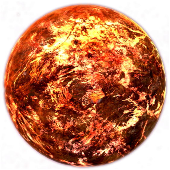 an image of a red and yellow planet