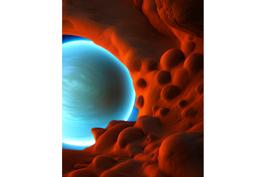 an image of a blue hole in the ground
