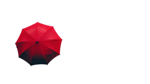 a red umbrella on a white background