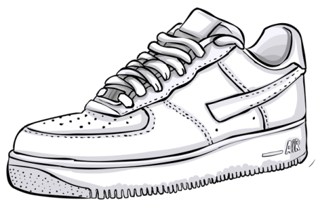 a drawing of a pair of sneakers
