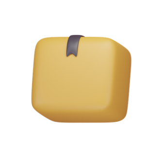 a yellow square icon with a brown ribbon