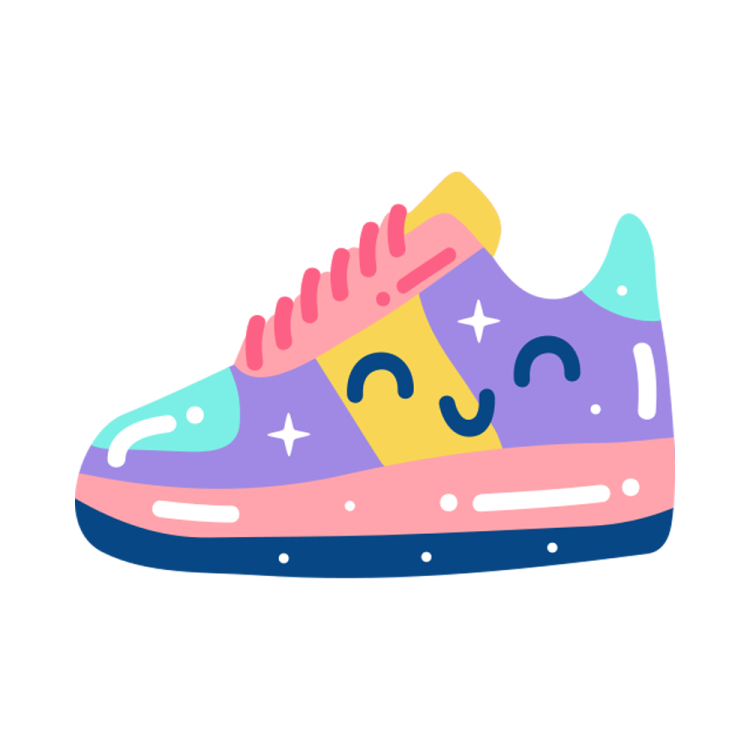 a shoe with a smiley face on it