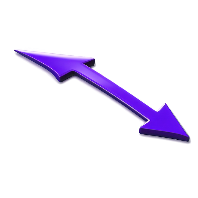 a purple arrow on a white background