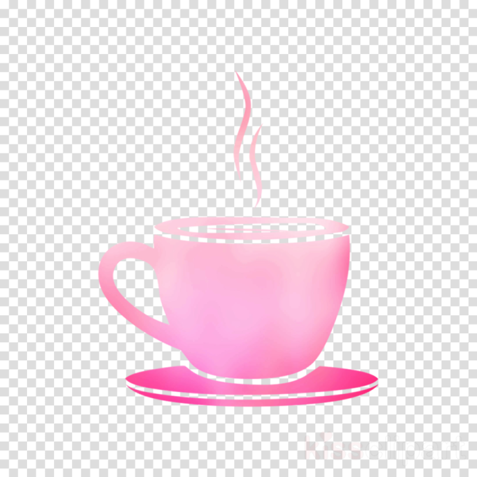 a pink coffee cup on a transparent background