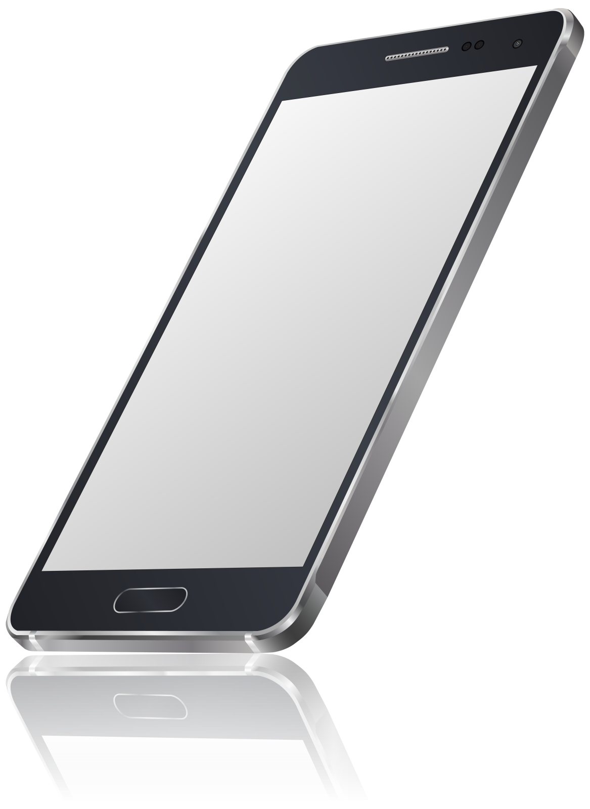a smartphone with a blank screen on it