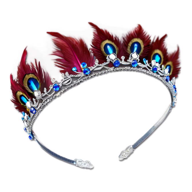 a headband with peacock feathers and crystals
