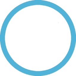 a blue circle on a white background