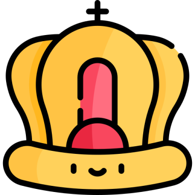 a crown with a smiling face